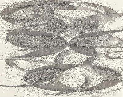 Gerhard Mayer, Tuschezeichnung #347, 2016 – Papierformat 34,3 x 43,4 cm; gerahmt 52 x 72 cm; Tusche auf Papier
