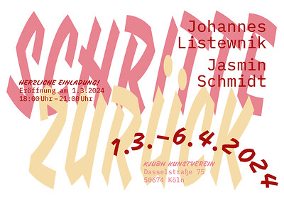 Einladung: SCHRITTE ZURÜCK – kjubh Kunstverein e.V., Köln