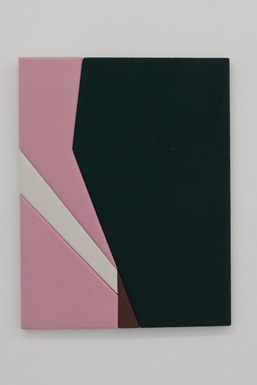 Splitter #2 (4-teilig), 2021 (Part 1) – à 38 x 48 cm; Stoffe ausrangierter Kleidungsstücke auf Holzplatten; Foto: Annette Kradisch
