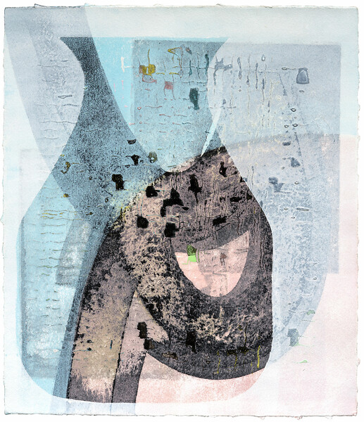 Diskrete Angst zwischen Form und Umriss, 2022 – 37 × 32 cm; Kasein und Pigment auf Papier; Foto: Studio Jasmin Schmidt