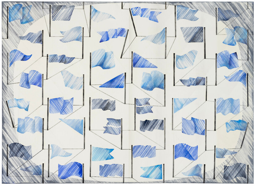 Windskizze, 2024 &ndash; 195 x 140 cm; Öl auf Baumwolle auf Papier; Foto: Studio Jasmin Schmidt