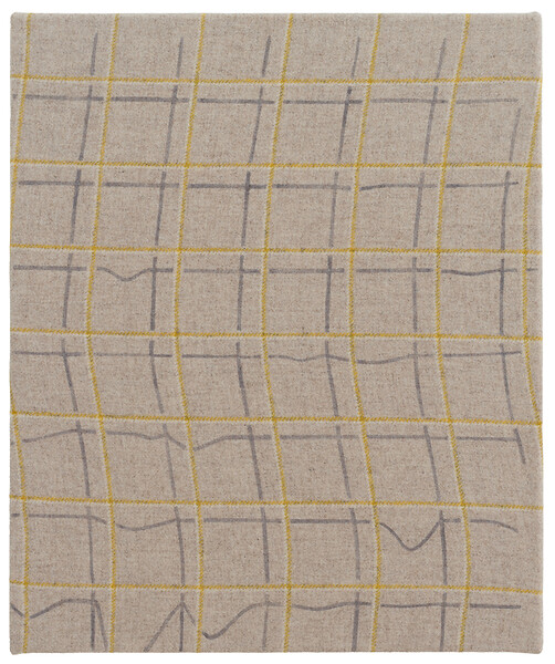 fence, 2025 &ndash; 48 x 40 cm; Tusche auf Loden; (Foto: Studio Jasmin Schmidt)