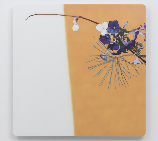 03-116 florre, 2016 &ndash; 86 x 86 x 4,5 cm; Öl/Acrylglas,Aluminiumschichtplatte; Foto: Annette Kradisch