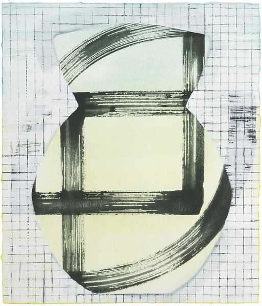Beschreibung, 2026 &ndash; 39 x 32 cm; Tusche, Kasein/Pigment auf Papier; Foto: Studio Jasmin Schmidt