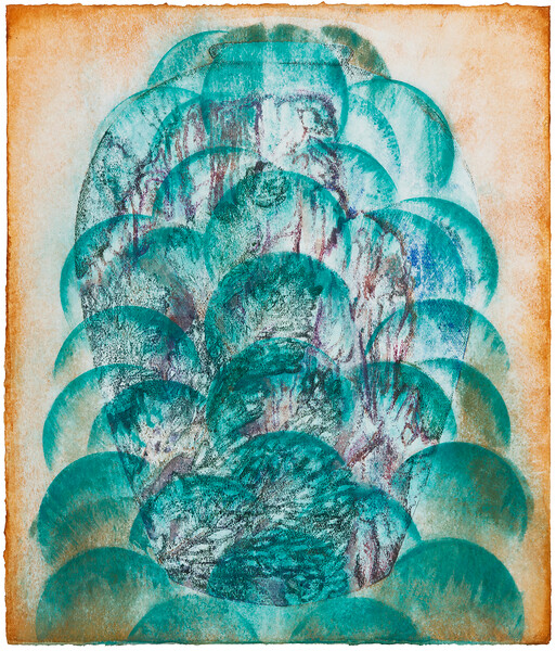 weight of the woods, 2026 &ndash; 39 x 32 cm; Tusche, Kasein/Pigment auf Papier; Foto: Studio Jasmin Schmidt