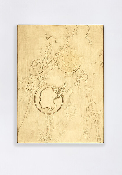 GOLDEUS, Winter 2025/26 &ndash; limitierte Edition von 99 individuellen Unikaten (n.n.).; 40 x 30 x 2 cm
24 Karat Blattgold auf pigment-strukturierter Rotbuche; (Fotos: Jürgen Eheim)