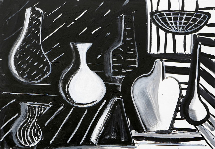 Symphonie der Gefäße,  2019 &ndash; 70x100 cm; Tusche und Acryl auf Leinwand; Foto: Tobias Tragl