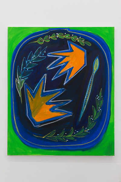 „Wichtige Werkzeuge“, 2020 &ndash; 100 x 80 cm; Öl und Acryl auf Leinwand; Foto Annette Kradisch