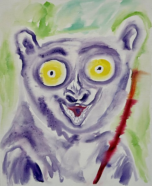 Emotionen mit Pinsel, 2024 &ndash; 50 x 40 cm, japanische Tusche auf grundierter Leinwand; Foto: Studio Sebastian Tröger