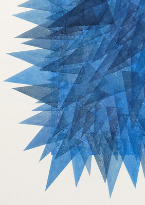 Einladungskarte (Abb. Andreas Oehlert, Für D. (9), 2025 - Ausschnitt (74 x 54 cm),  Aquarell auf Papier) Foto: Annette Kradisch &ndash; Gestaltung Gillitzer.net