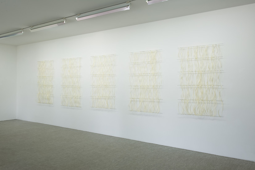 Gisela  Kleinlein, Ohne Titel, 2006-2011 &ndash; 150 x 660 x 12 cm; Aluminium, Papier; Foto: Annette Kradisch