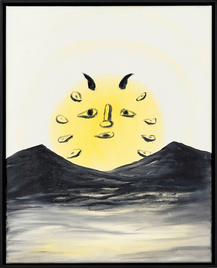 Sebastian Tröger, Nevada, 7:14am, 2022 &ndash; 42cm x 52cm; Öl und Acryl auf Leinwand; Foto: Tim Hufnagl