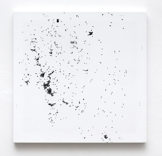 Bea Meyer, S#13, 2024 &ndash; 61 x 61 cm; Stopfgarn, Stickgarn, Baumwollgarn auf Gewebe; Foto: Studio Bea Meyer