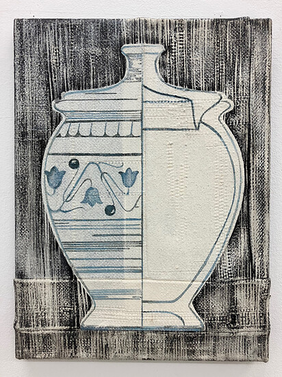 Jasmin Schmidt, Von außen anders, 2025 &ndash; 40 x 30 cm; Tusche und gezogenes Garn auf Mischgewebe (Foto: Studio Jasmin Schmidt)