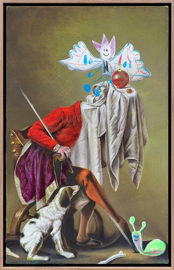 Steve  Viezens, noch ohne Werksbezeichnung, 2022 &ndash; 42cm x 27cm; Mischtechnik auf Holz; Foto: Tim Hufnagl