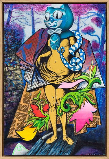 Steve  Viezens, noch ohne Werksbezeichnung, 2022 &ndash; 44cm x 30,5 cm; Mischtechnik, Holz; Foto: Tim Hufnagl