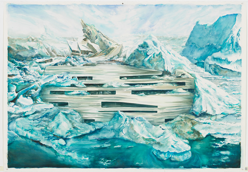 Gerhard Mayer "SF MOMA" aus der Serie Museumslandschaften, 2017 &ndash; 114 x 162 cm; Aquarell; Foto: Annette Kradisch