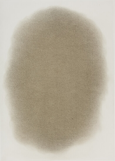 ohne Titel (Ableitung zu pas de peur), 2020 &ndash; 29,7 x 21 cm, Buntstift, Abrieb und Pigment auf Papier; Foto Annette Kradisch