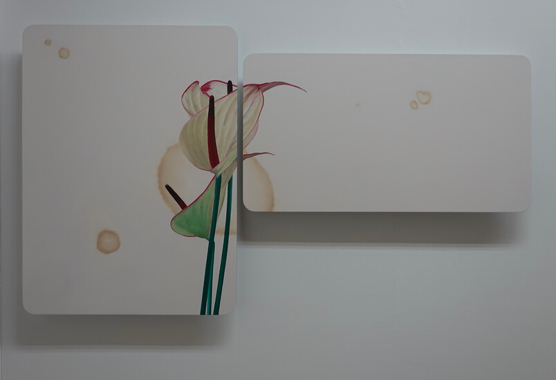 at-0123-0, 2023 &ndash; 73x128x4,5 cm; Öl/Aluminiumschichtplatte; (Foto: Studio Christian Faul, 2023)