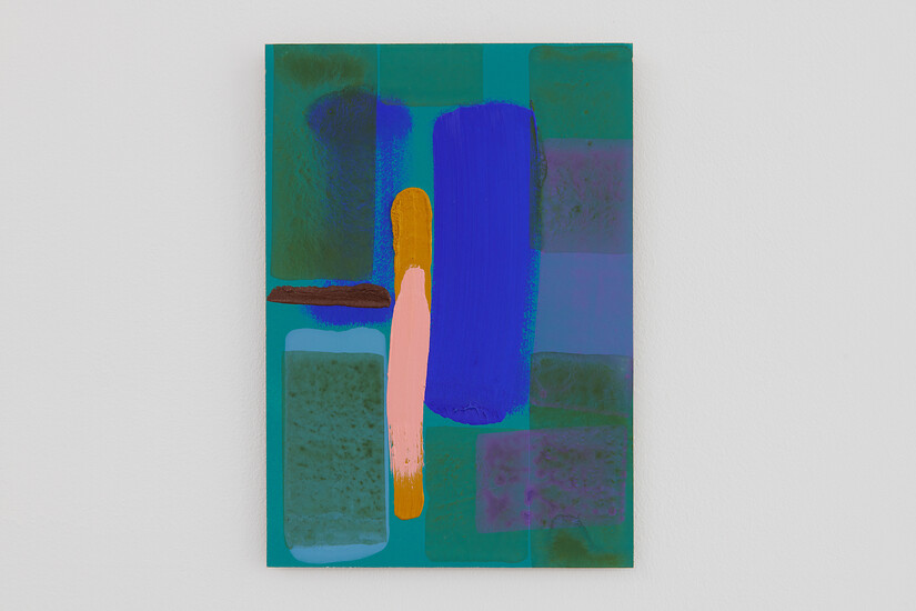 22_10_27, 2023 &ndash; 33,5 x 23,5 cm; Vinyl- und Ölfarbe auf HDF; Foto: Annette Kradisch