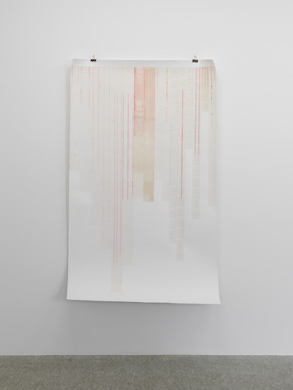 Ruth Neumeier, Ohne Titel, 2012 &ndash; 180 x 110 cm; Papier, geklebt
