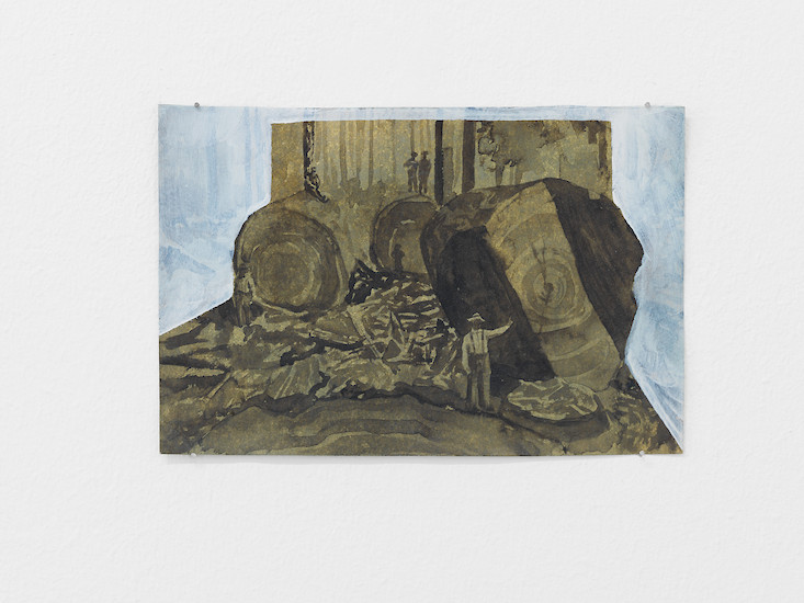 Felix Klee, "Present (The Redwoods)", 2013 &ndash; 16 x 24 cm; Aquarell und Öl auf Papier