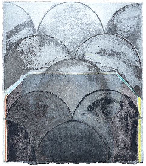 Lagen Licht, 2021 (aus Lichter) &ndash; 22 x 18,5 cm, Kasein und Pigment auf Papier; Foto: Studio Jasmin Schmidt