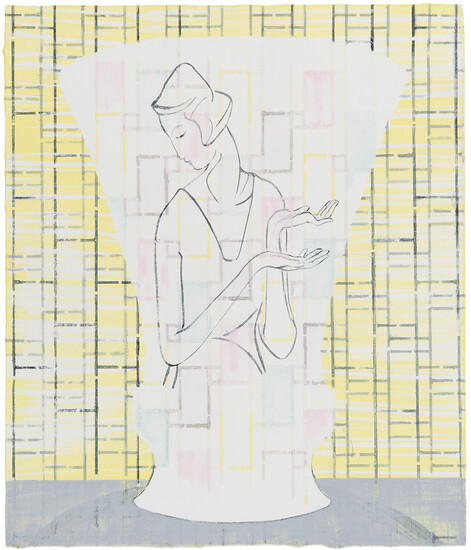 Jasmin Schmidt, vor und zurück, 2026 &ndash; 39 x 32 cm; Tusche, Kasein/Pigment auf Papier; Foto: Studio Jasmin Schmidt