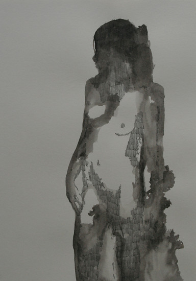 o. T., 2007 &ndash; 35 x 25 cm; Tusche und Bleistift auf Papier; Foto: Annette Kradisch
