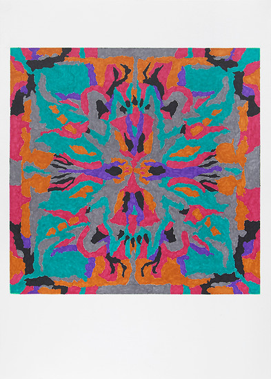 Ohne Titel, 2012 &ndash; 50 x 70 cm; Permanent Marker, Bleistift, Kugelschreiber, Buntstift / Papie